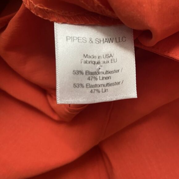 Veronica Beard Honolulu Linen Blend Pants Orange Size 4 - Picture 8 of 12